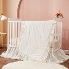 Boho Bohemian Girl Baby Nursery Crib Bed Skirt Dust Ruffle - Neutral Solid Co   