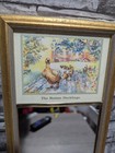 Vintage The Boston Ducklings Souvenir Framed Art Decor Mirror Gold Gilt Eglomise