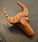 Vintage Boy Scout Bsa Hand Carved Wooden Ox Head Neckerchief Slide