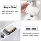 Self Draining Soap Dishes  3 Pcs Silicone Soap Saver  Waterfall Drainer Soap Hol