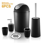 6pcs Bathroom Accessories Set Toothbrush Holder Soap Dispenser Toilet Brush Kits