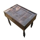 Wood Chest With Brass Accents Handmade Table Antique