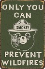 Vintage Metal Sign Smokey Bear Retro Metal Tin Sign Aluminum Sign For Home Co   