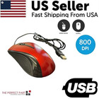 Usb 2 0 Optical Wired Scroll Wheel Mouse For Pc Laptop Notebook Desktop Red Mice