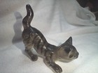 Extremely Rare Hagen Renaker Cat Mini Kitten Figure Tabby Tail Up Crouching