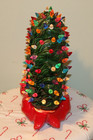 Rare Vintage 1960 s Ceramic Light-up Christmas Wreath Decoration
