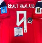 Erling Haaland Signed Norway Soccer Jersey W  Beckett Bas Authentication Coa