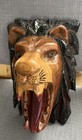 Lion Head Hand Carved Wooden Wood Vintage Architectural Carving Piece A17