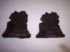 Vintage Armor Bronze Bookends Pair House  Horse   Couple  A Welcome Guest