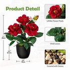 Artificial Plants   Flowers With Vase Red Roses Artificial Flowers Small Pott   