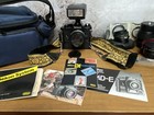Vintage Lot Nikon Em 35mm Film Camera Zoom Lenses Filters Flash Grip More T9