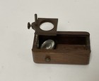 Antique Microscope J  J  Bausch Pocket Field Microscope In Wood Box