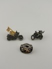 Vintage Mixed Lot Of Motorcycle Pin Collection Lot Of 9  Harley Davidson