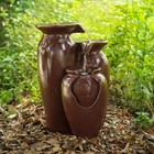 Outdoor Cascading Jars Waterfall Fountain Coral Red