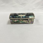 Vintage Taxco Mexico Alpaca Abalone Wooden Mid-century Keepsake Jewelry Box