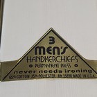Vintage Men s Handkerchiefs White Cotton Blend Permanent Press Usa 3 Pack Nos