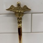 Gold Tone Brass Caduceus Letter Opener Medical Symbol Snake Staff Desk Decor 7   