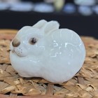 Vintage Lomonosov Ussr Porcelain White Bunny Rabbit Figurine Soviet Red Mark Lfz