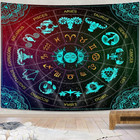 Zodiac Astrology Wall Hanging  Sun And Moon Constellation Blacklight Art  Trippy