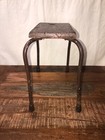 Vintage Primitive Metal   Wood Single Step Stool Seat 14 5  Tall X 7  X 12 