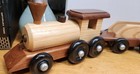 Wooden Toy Train Play Set Ash With Walnut Wood Amish Made In Usa Missing 1 Car
