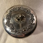 Beautiful Antique English Tea Caddy Silverplate Biscuit Tin Container