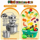 95pcs Kids Pretend Play Kitchen Toys Accessories Set Pots And Pans Playset