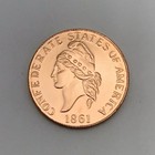 1861 Civil War Coin Confederate States Of America One Cent Penny Token Restrike