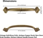 Vintage Solid Brass Pulls Antique Copper Rustic Barn Door 6 5 In Bronze
