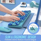 Wireless Keyboard Mouse Combo With Cute Round Keycaps Full-size Retro Typewriter
