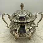 Vintage Wilcox Silverplate Co  Silver Plate Handmade  Footed Bowl With Lid