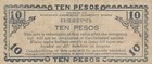 Currency Japan Philippines Emergency 1943 Wwii Note 10 Pesos Circulated Worn