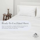 Washed Cotton Percale Fitted Sheet Queen Size White 1 Deep Pocket Fitted Shee   