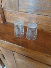 Vintage Lot Of 2 Etched Glass Grapevine Shotglasses