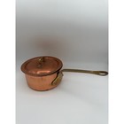 Vintage Copral Copper Saucepan With Lid Made In Portugal Brass Handle 7 Inch