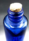 Rare Antique 1950 s Cobalt Blue Glass Medical Apothecary Bottle 3 5  With Cork
