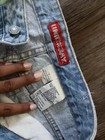 Vtg Union Bay Blue Cropped Embroidered Cuff Jeans 30x27 Y2k