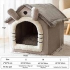 Indoor Warm Dog House Soft Pet Bed Tent House Dog Kennel Cat Bed Removable And W