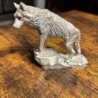 Vintage Pewter Wolf Figurine Made In Usa