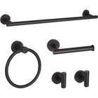 5 Piece Bathroom Hardware Set Towel Bar Ring Toilet Paper Holder Hooks New