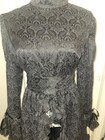 Victorian Choice Gothic Steampunk Edwardian Black Brocade Top Jacket Sz Large