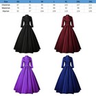 Medieval Victorian Gown Costume Halloween Gothic Cosplay Maiden Dress Maxi Skirt