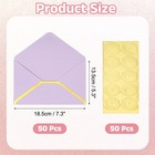 50 Pcs A7 7 3x5 3  Gold Border Envelopes For Wedding Invitation  Light Purple