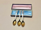 Silver Tea Spoons 3 Antique Russian  Marked 916 With Original Box