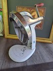 Shred-o-mat Vintage 1940s Manual Hand Crank Juicer White silver Metal Base