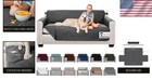 Patented Reversible Couch Slip Cover 70  Stain Resistant - Charcoal Elegance