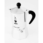 Bialetti 3 Cup Stovetop Espresso Maker Silver Moka Aluminum Manual Glossy Ground