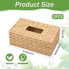 2 Pcs Woven Tissue Box Cover Handwoven Fiber Decorative Tissue Holder