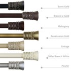 1  Diameter Adjustable Single Drapery Curtain Rod With Tribale Finials  28 -120 