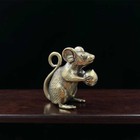 Tabletop Figurine Brass Mouse Animal Statue Sculpture Home Office Decor Gift Us
